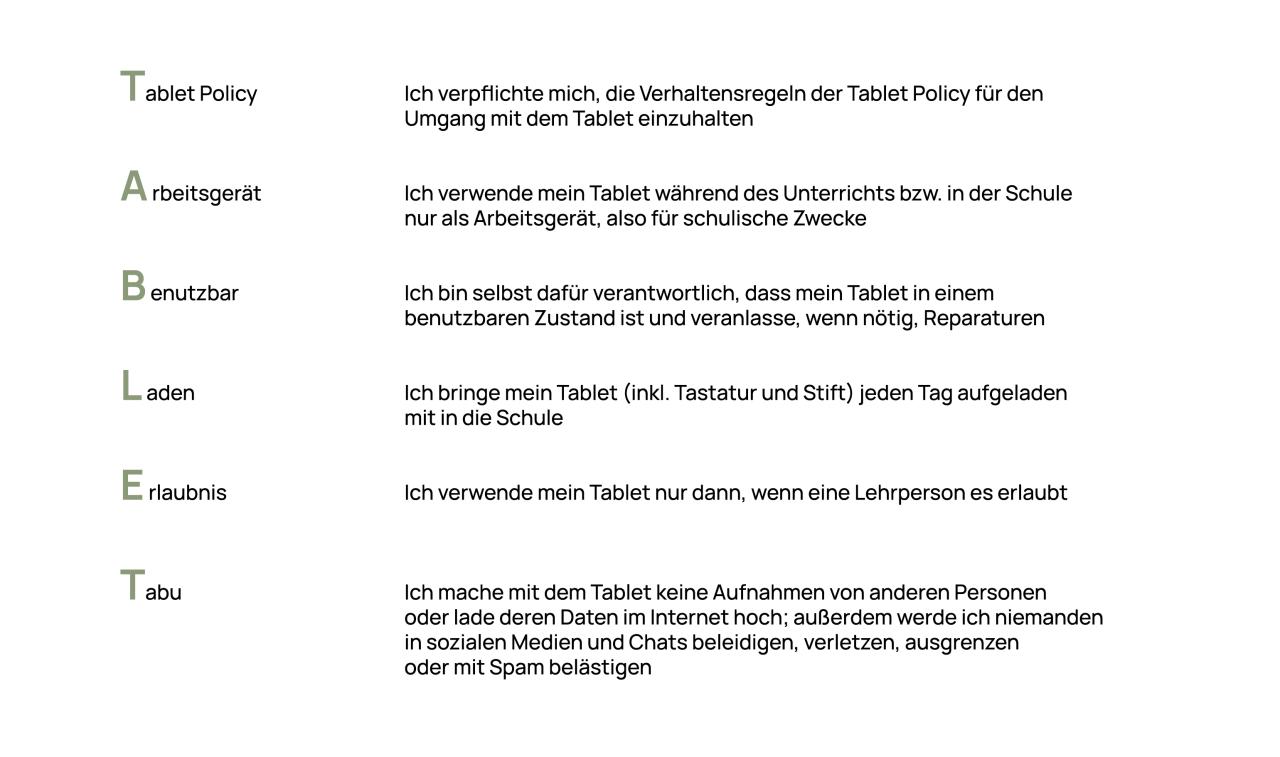 Tablet Policy